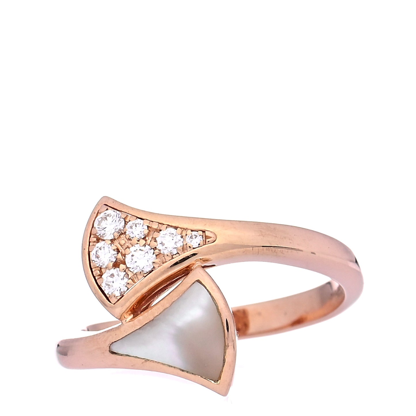 18K Rose Gold Diamond Mother of Pearl Divas' Dream Ring 48 4.5