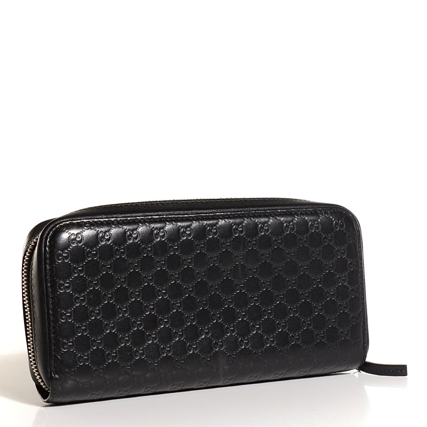 Microguccissima Large Zip Around Wallet Black