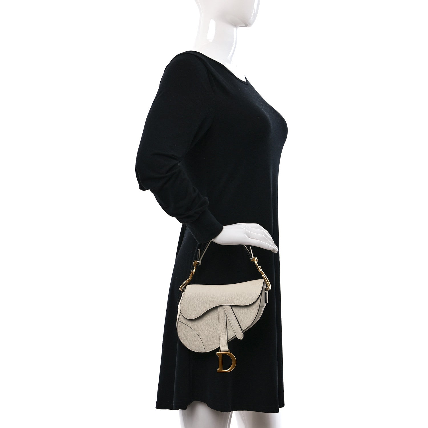 Christian Dior Grained Calfskin Mini Saddle Bag White 2 of 11