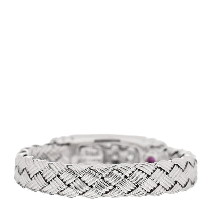 Roberto Coin 18K White Gold Diamond Woven Silk Ring 52 6 3 of 4