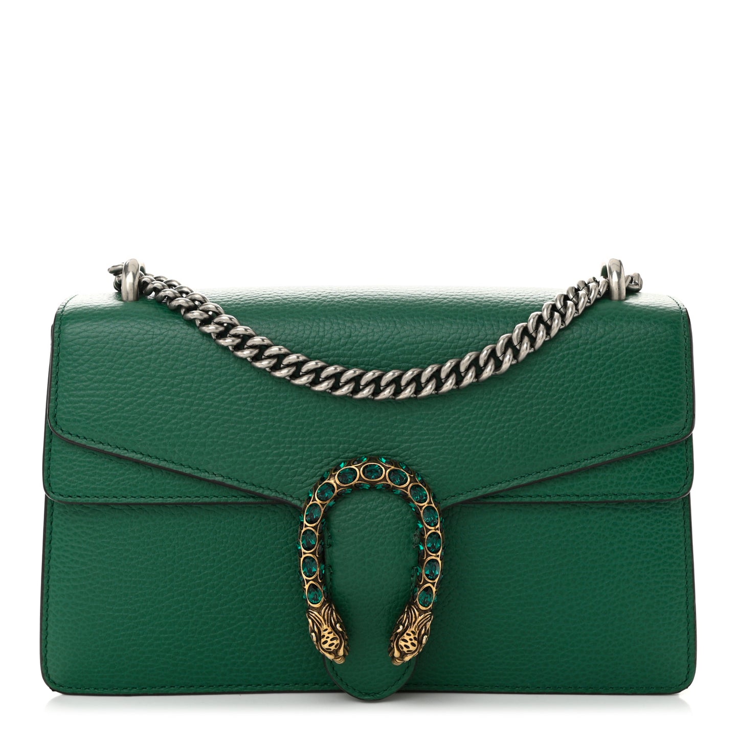 Pebbled Calfskin Small Dionysus Shoulder Bag Emerald