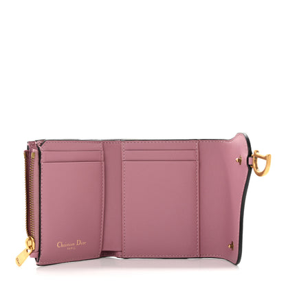 Christian Dior Goatskin Saddle Lotus Wallet Pink 5 of 9