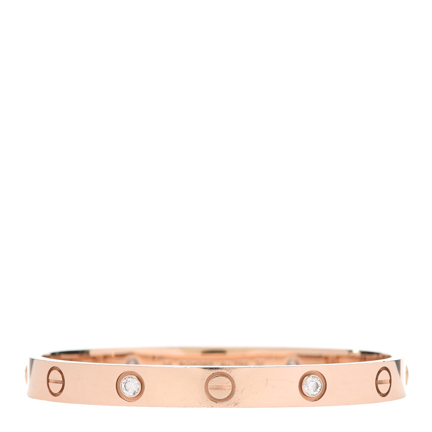 18K Pink Gold 4 Diamond LOVE Bracelet 16