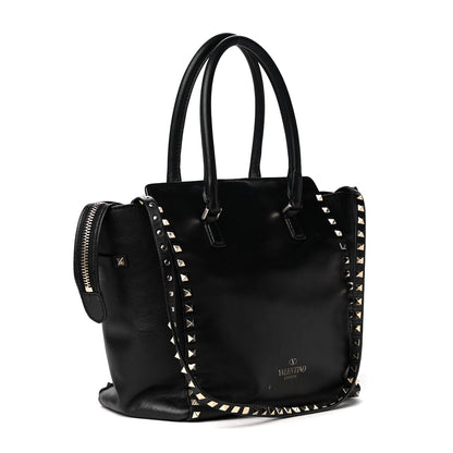 Valentino Garavani Vitello Rockstud Double Handle Tote Black 2 of 4