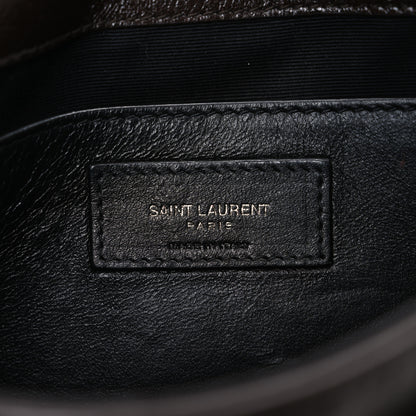 Saint Laurent Crinkled Lambskin Matelasse Monogram Baby Niki Chain Satchel Chocolate 6 of 13