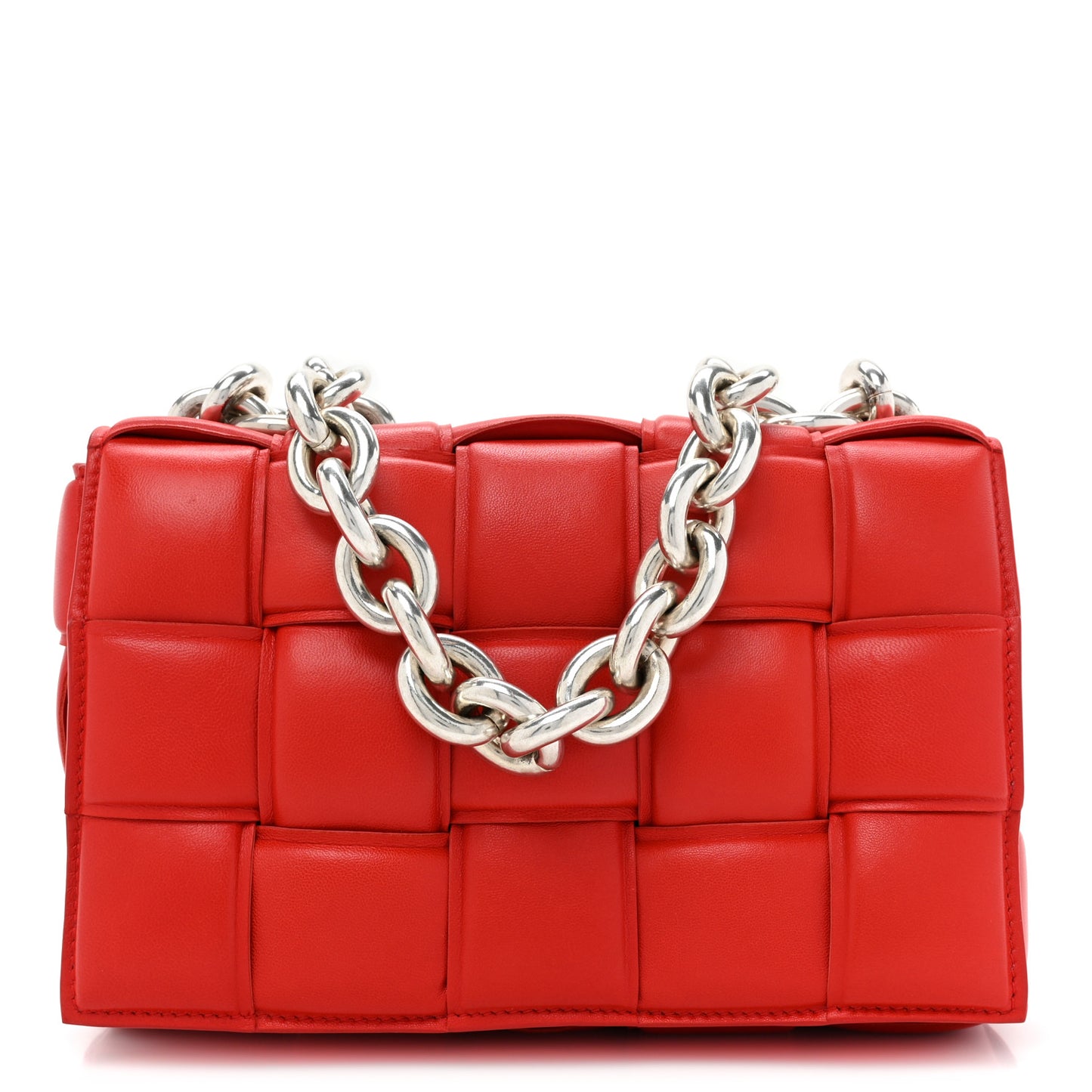 Lambskin Maxi Intreccio Padded Chain Cassette Crossbody Bag Nail Polish