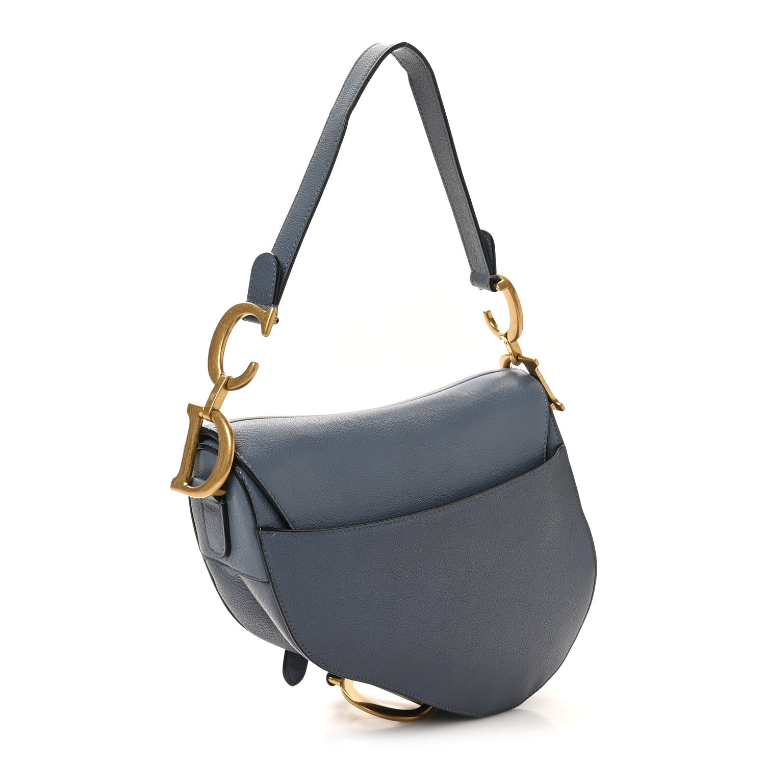 Christian Dior Shiny Goatskin Saddle Bag Cloud Blue 3 of 10