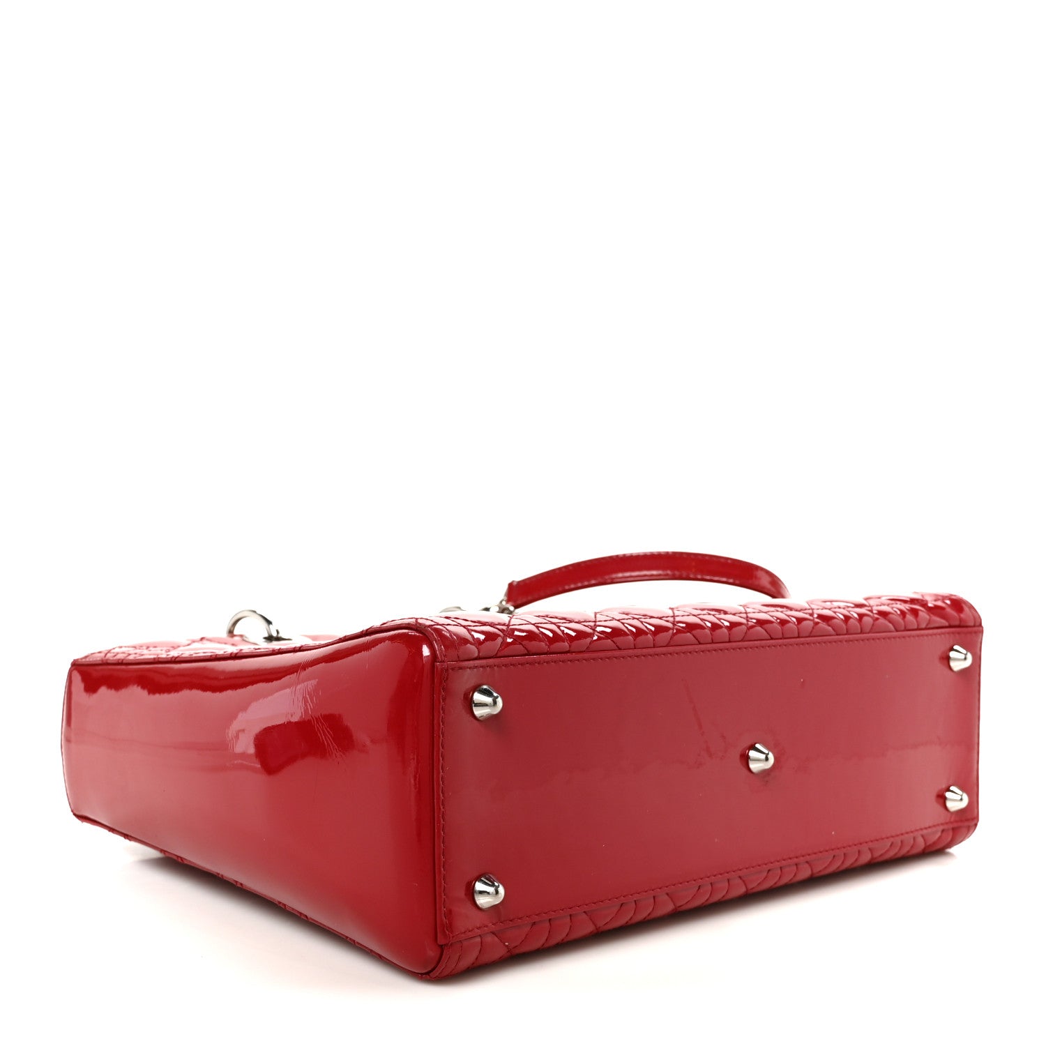 Christian Dior Patent Cannage Large Lady Dior Red 3 of 9