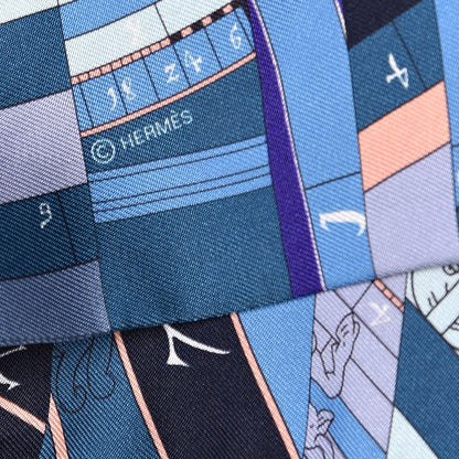 Hermes Silk Astrologie Nouvelle Twilly Ultraviolet Bleu Corail 4 of 5