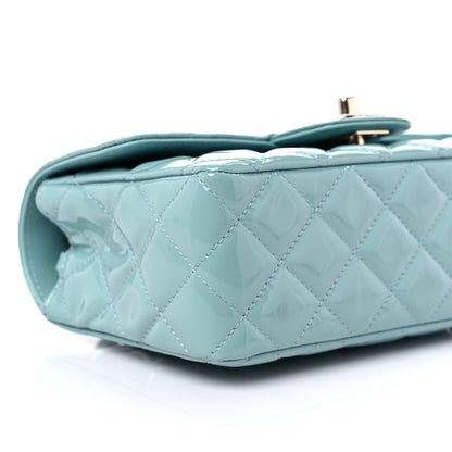 Chanel Patent Calfskin Quilted Mini Rectangular Flap Light Blue 8 of 9