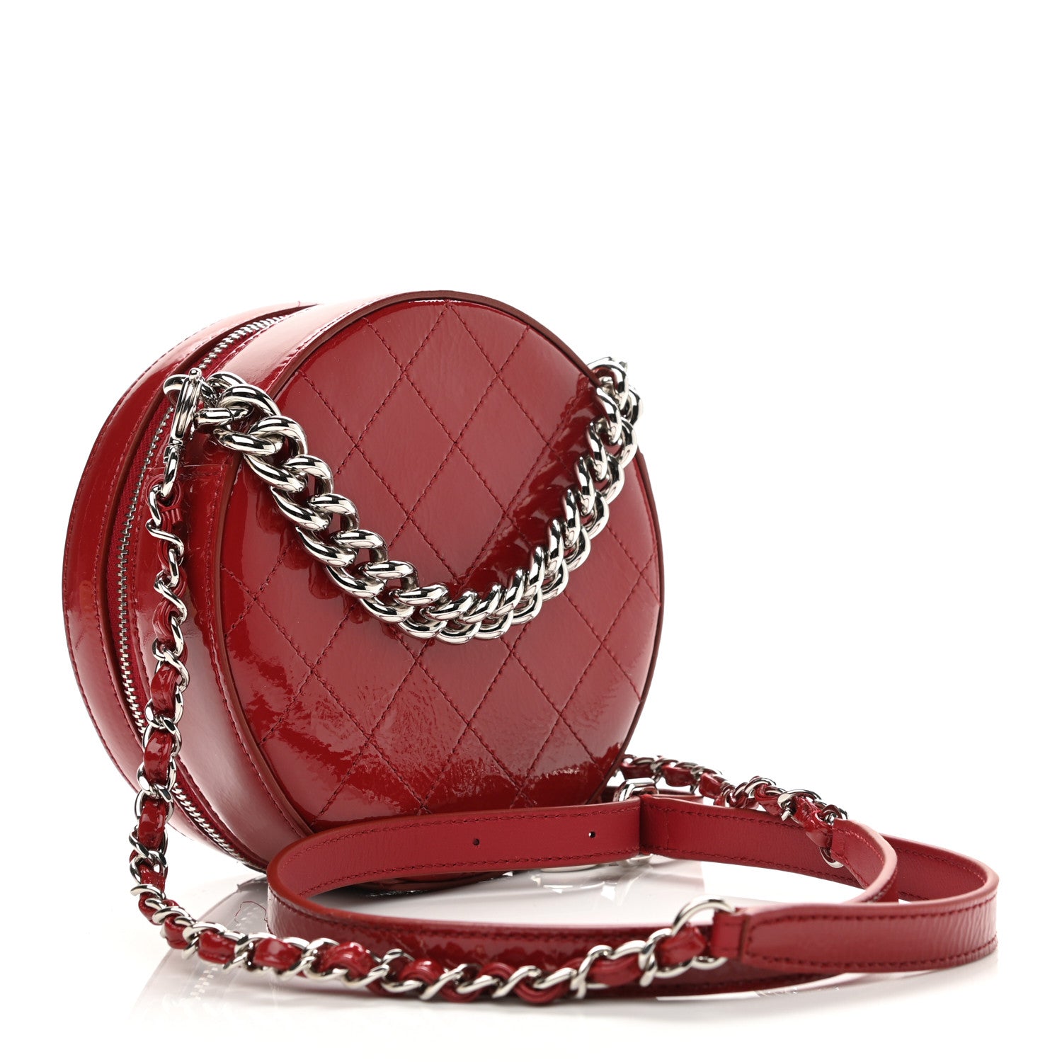 Chanel Patent Round As Earth Evening Bag Red 4 of 21