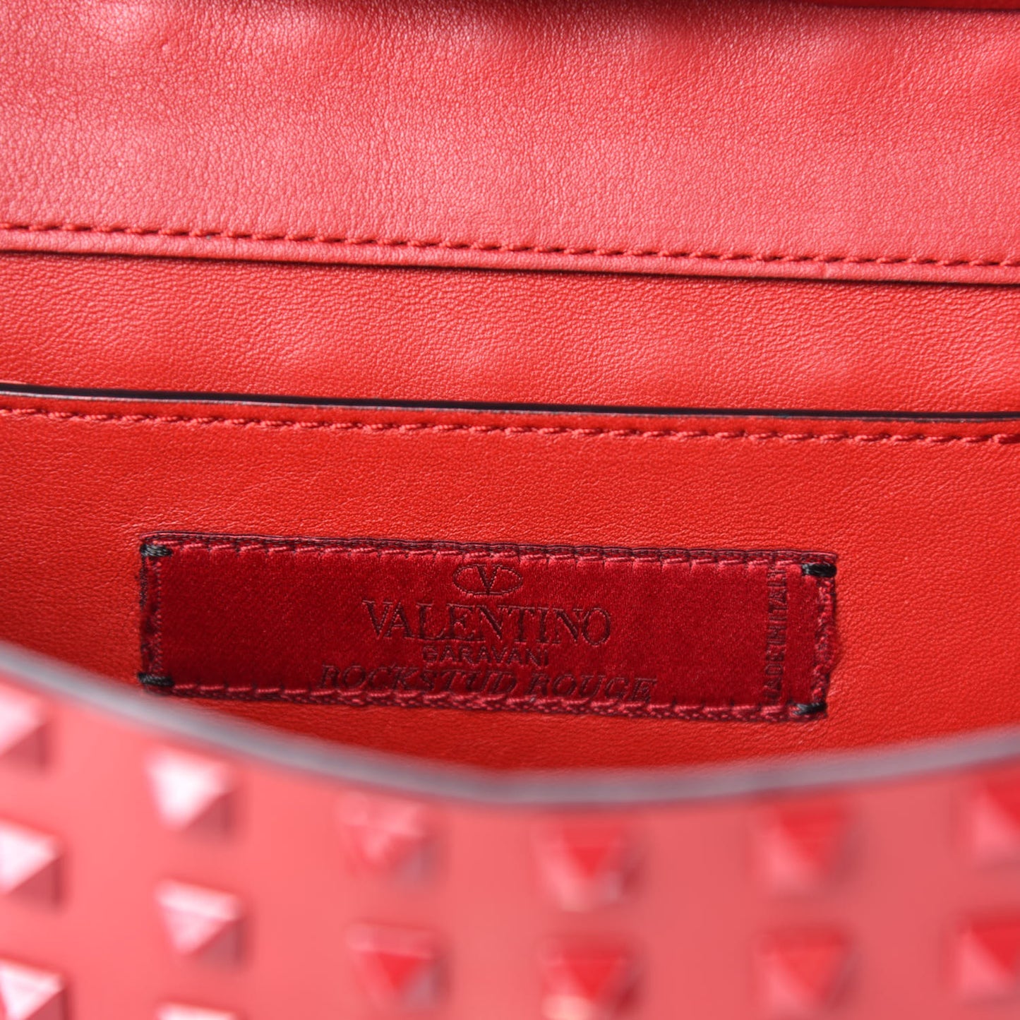 Vitello Monochrome Mini Rockstud All Over Flap Saddle Crossbody Bag Rosso Valentino