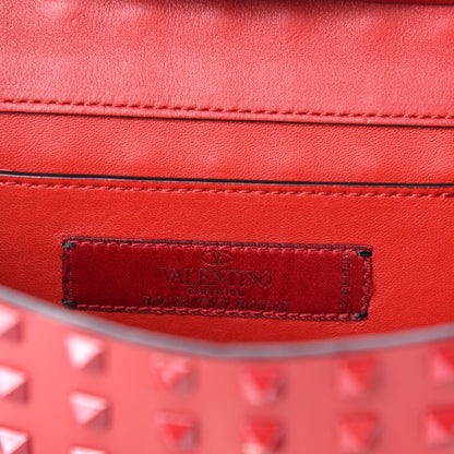 Valentino Garavani Vitello Monochrome Mini Rockstud All Over Flap Saddle Crossbody Bag Rosso Valentino 9 of 10