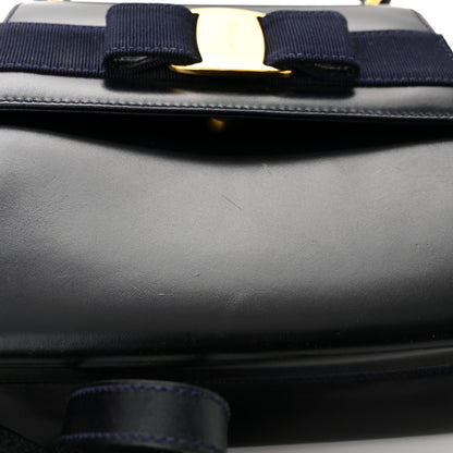 Salvatore Ferragamo Calfskin Vera Bow Mini Top Handle Crossbody Bag Navy 13 of 13