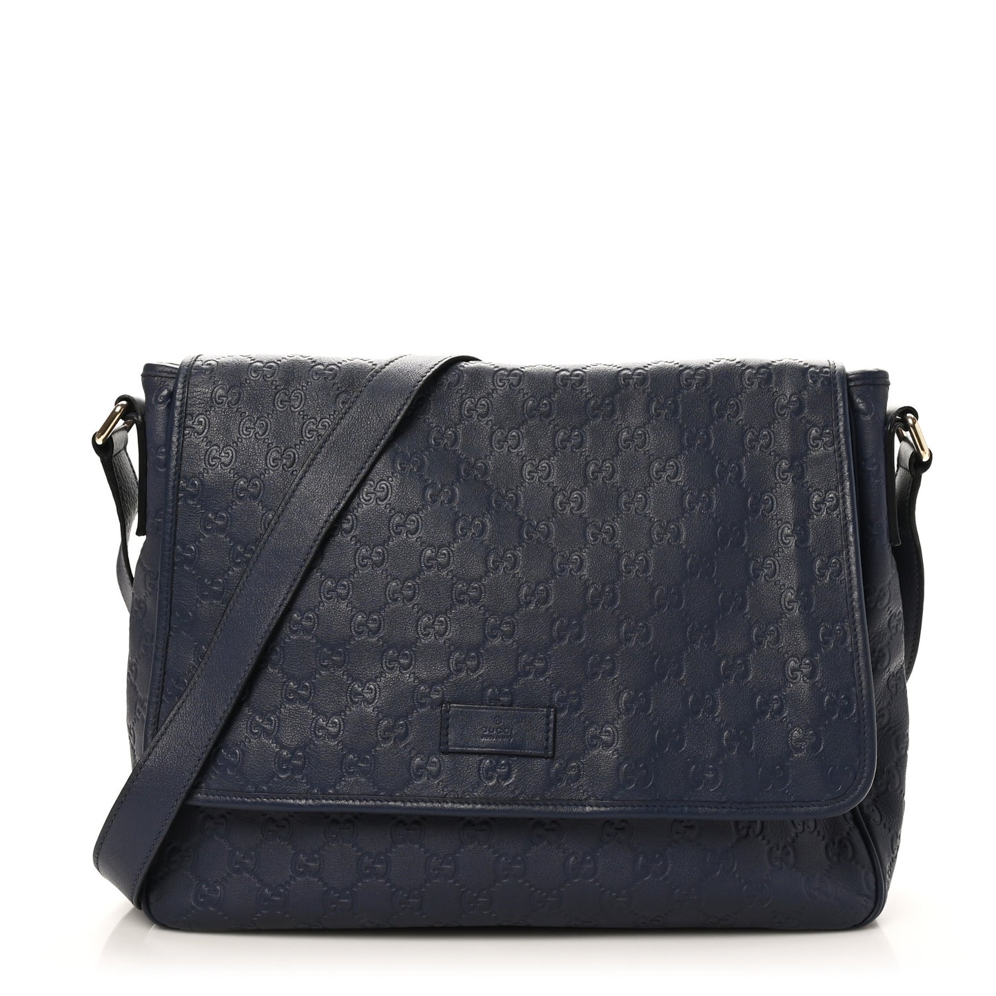 Guccissima Medium Flap Messenger Bag Blue