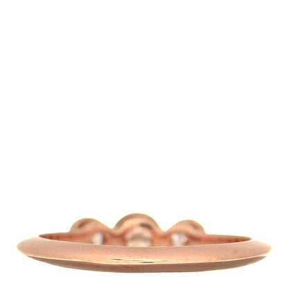 Tiffany 18K Rose Gold Diamond Three Stone Milgrain Ring 50 5.25 3 of 4