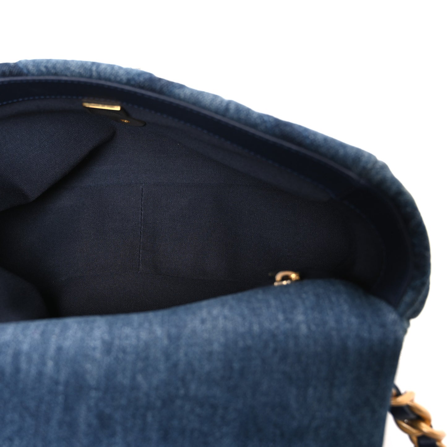 Denim Quilted Medium Chanel 19 Flap Blue