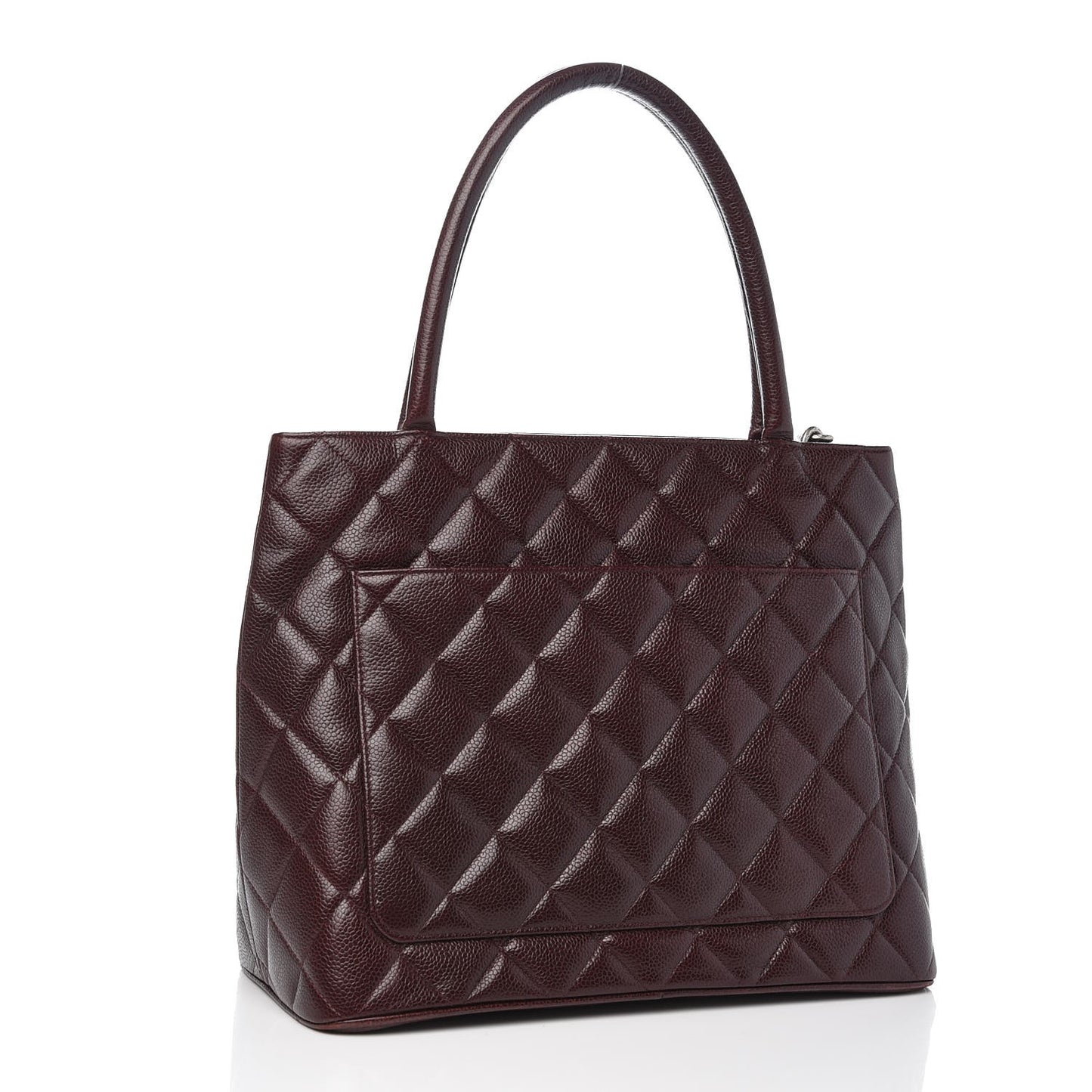 Caviar Quilted Medallion Tote Bordeaux