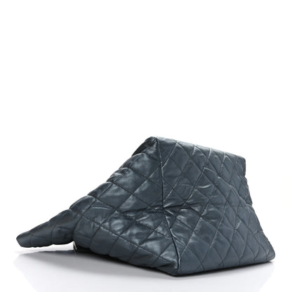 Chanel Metallic Lambskin Quilted Large Week End on Mars Tote Dark Grey 5 of 11