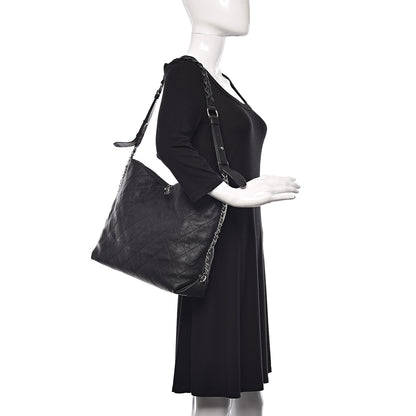 Chanel Grained Calfskin Stitched Medium Braided With Style Hobo Black 2 of 10