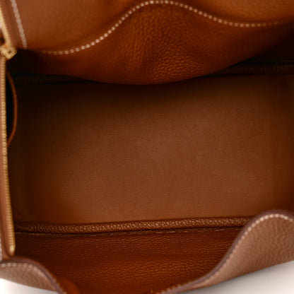 Hermes Taurillon Clemence Lindy 26 Gold 5 of 10