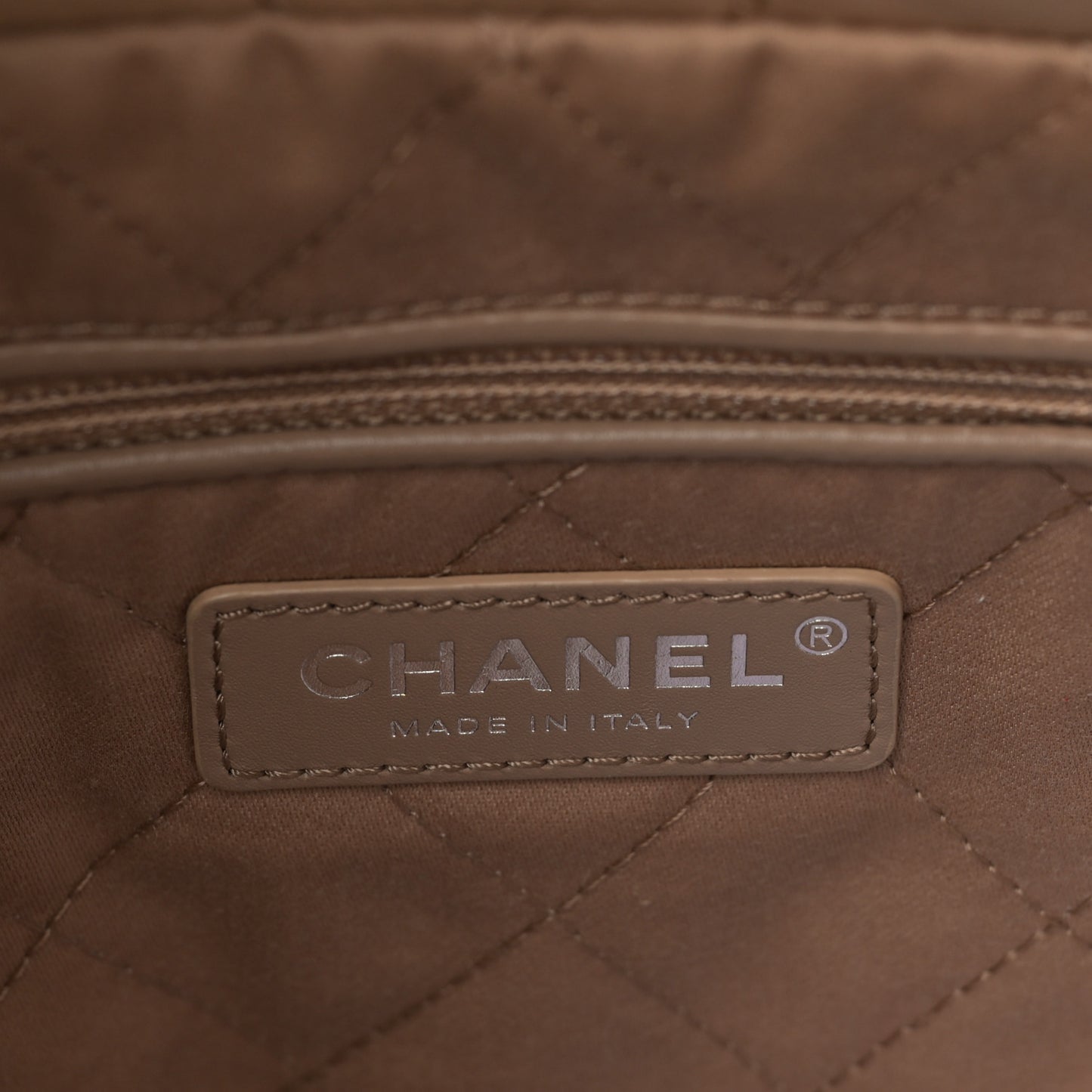 Shiny Calfskin Quilted Small Chanel 22 Beige