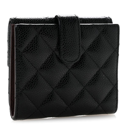 Chanel Caviar Quilted Compact French Flap Wallet Black 3 of 12