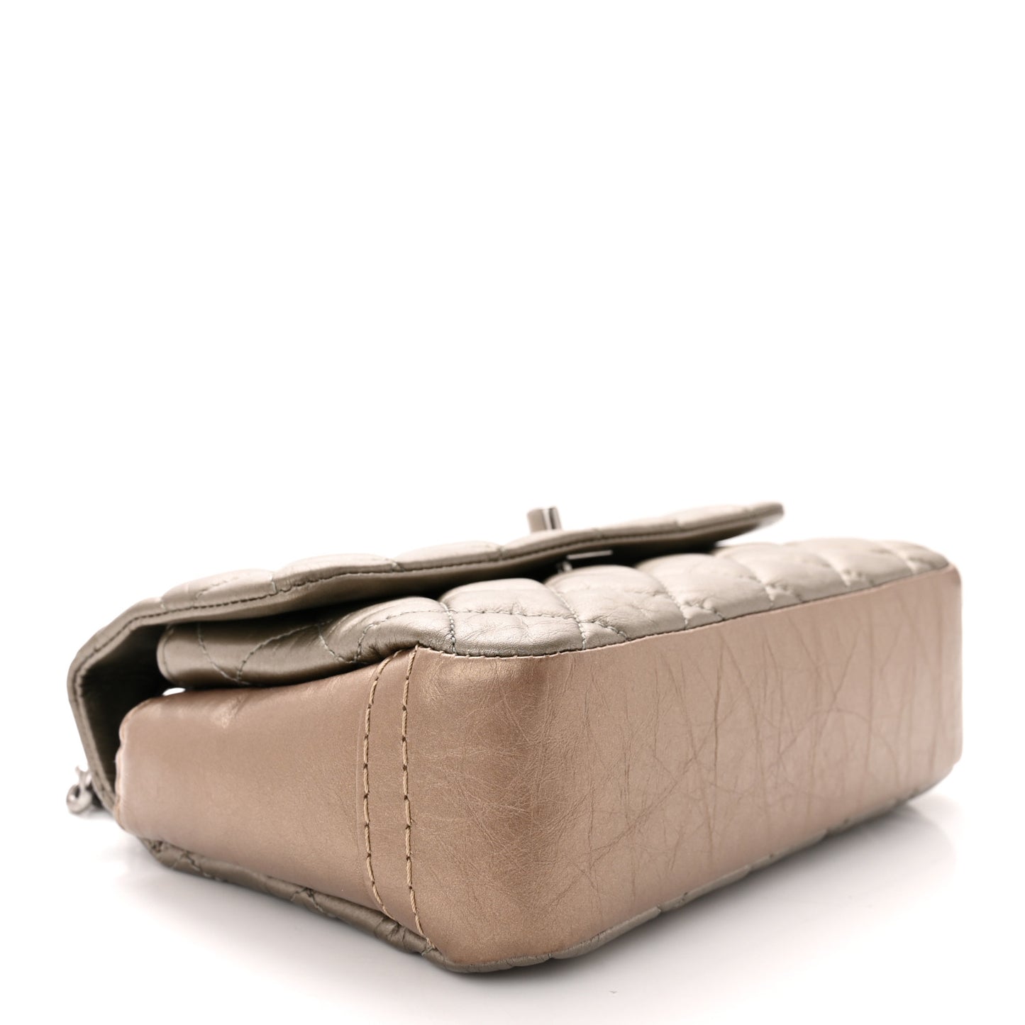 Metallic Calfskin Quilted Mineral Nights Mini Flap Bronze