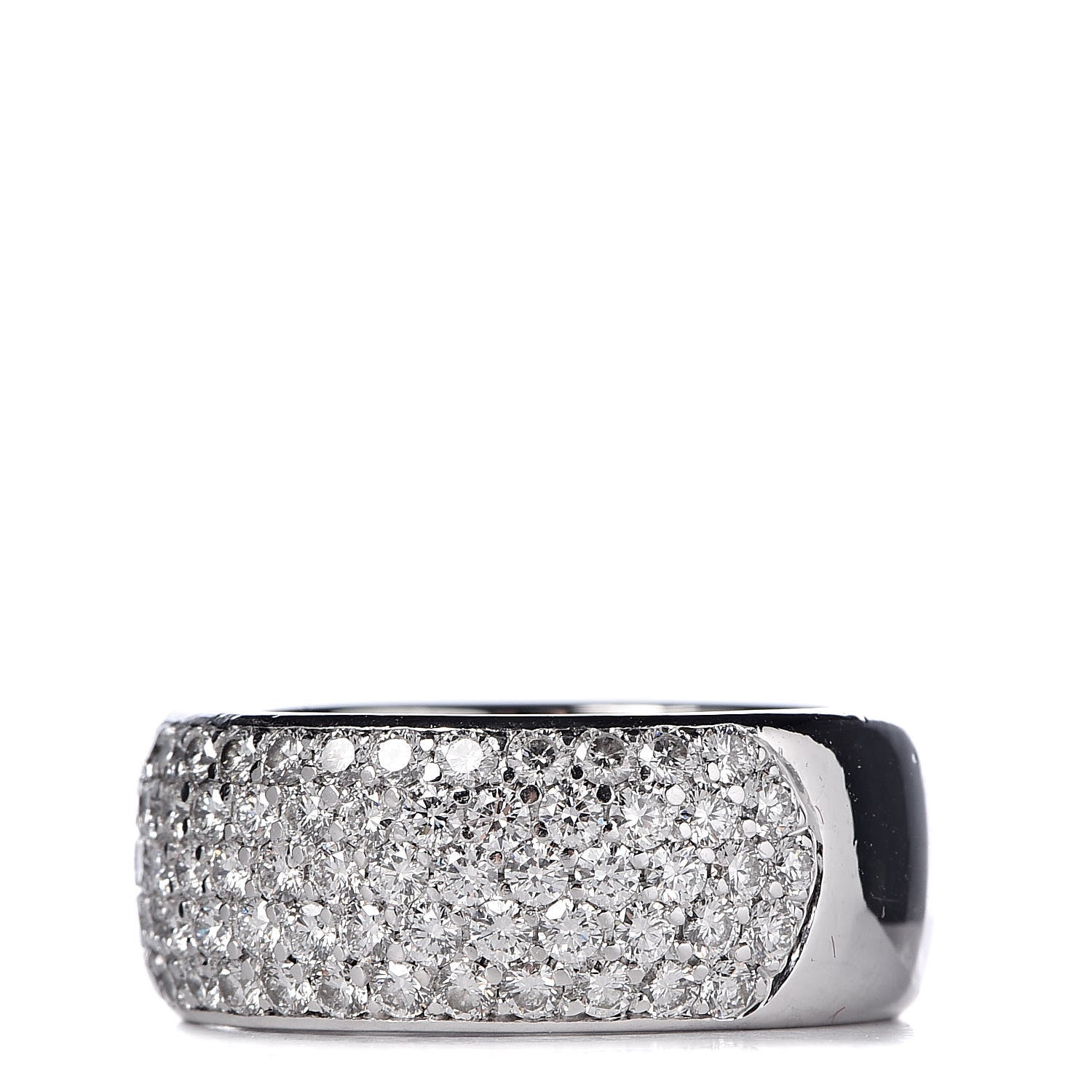 Cartier 18K White Gold Diamond 5 Row Half Paved Band Ring 53 6.25 3 of 5