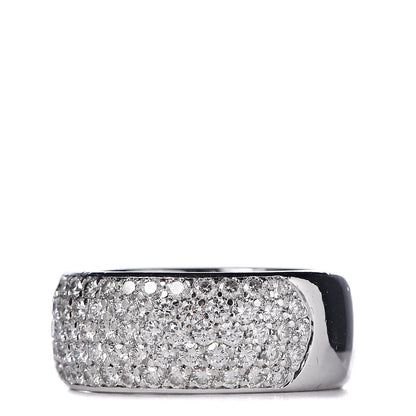 Cartier 18K White Gold Diamond 5 Row Half Paved Band Ring 53 6.25 3 of 5