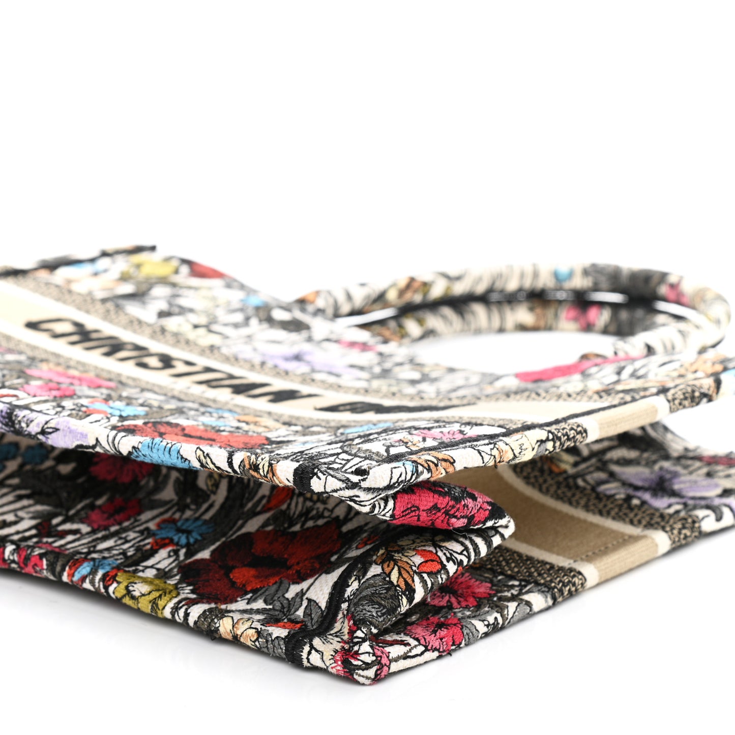 Canvas Embroidered Medium Mille Fleurs Book Tote Multicolor