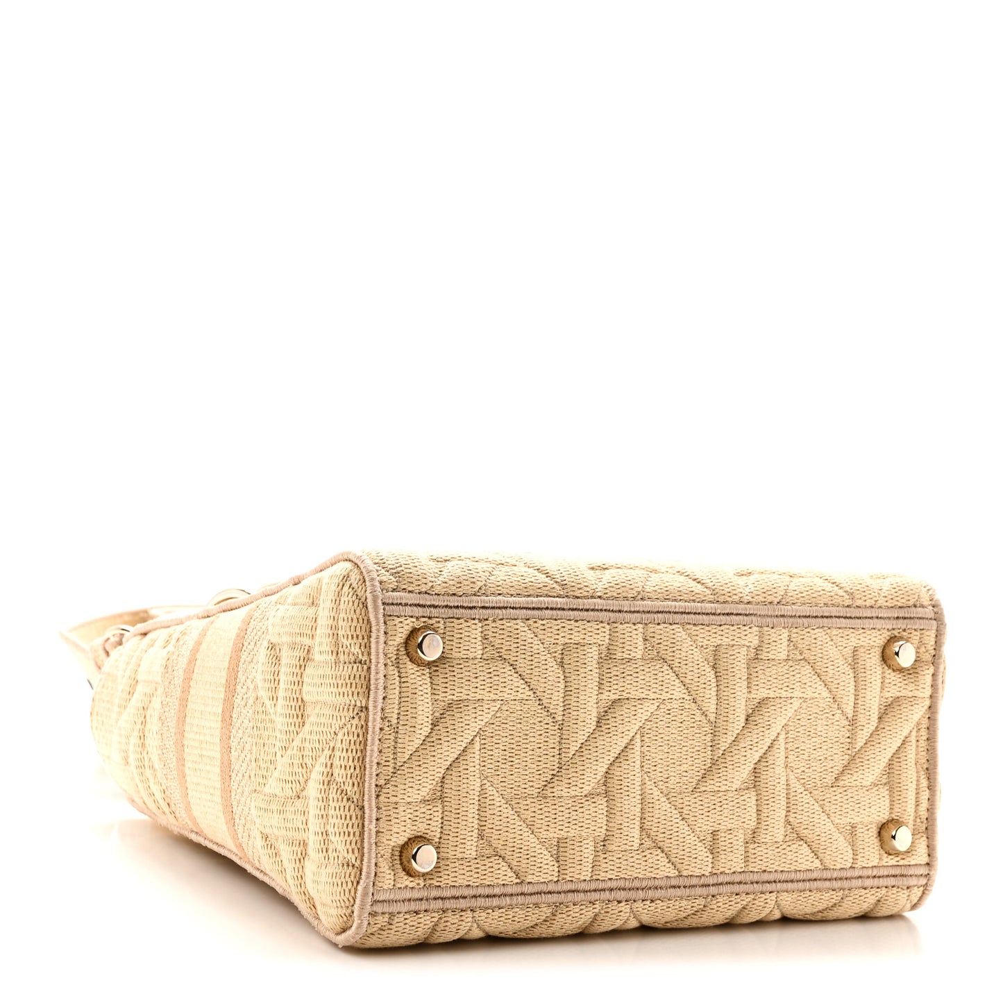 Raffia Woven 3D Embroidered Medium Lady D-Lite Natural Black