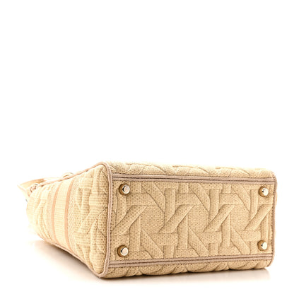 Christian Dior Raffia Woven 3D Embroidered Medium Lady D-Lite Natural Black 4 of 9