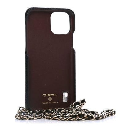Chanel Caviar Quilted iPhone XI Pro Case With Chain Black 2 of 4