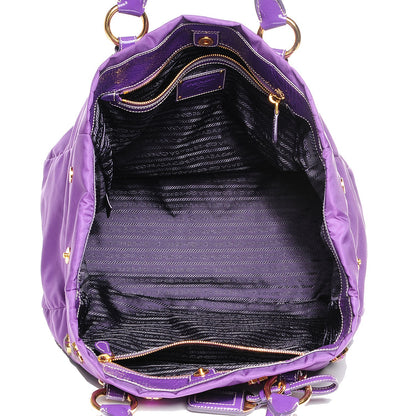 Prada Tessuto Nylon Pietre Jeweled Tote Anemone 9 of 9