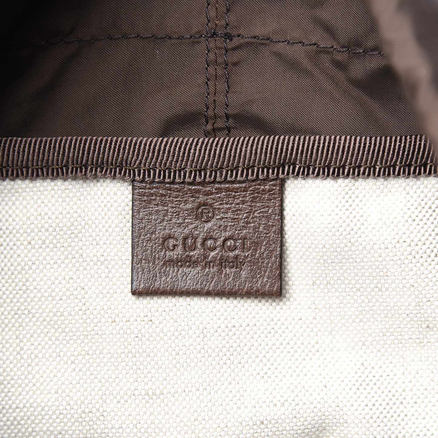 GG Supreme Monogram Medium Ophidia Double Buckle Backpack Brown