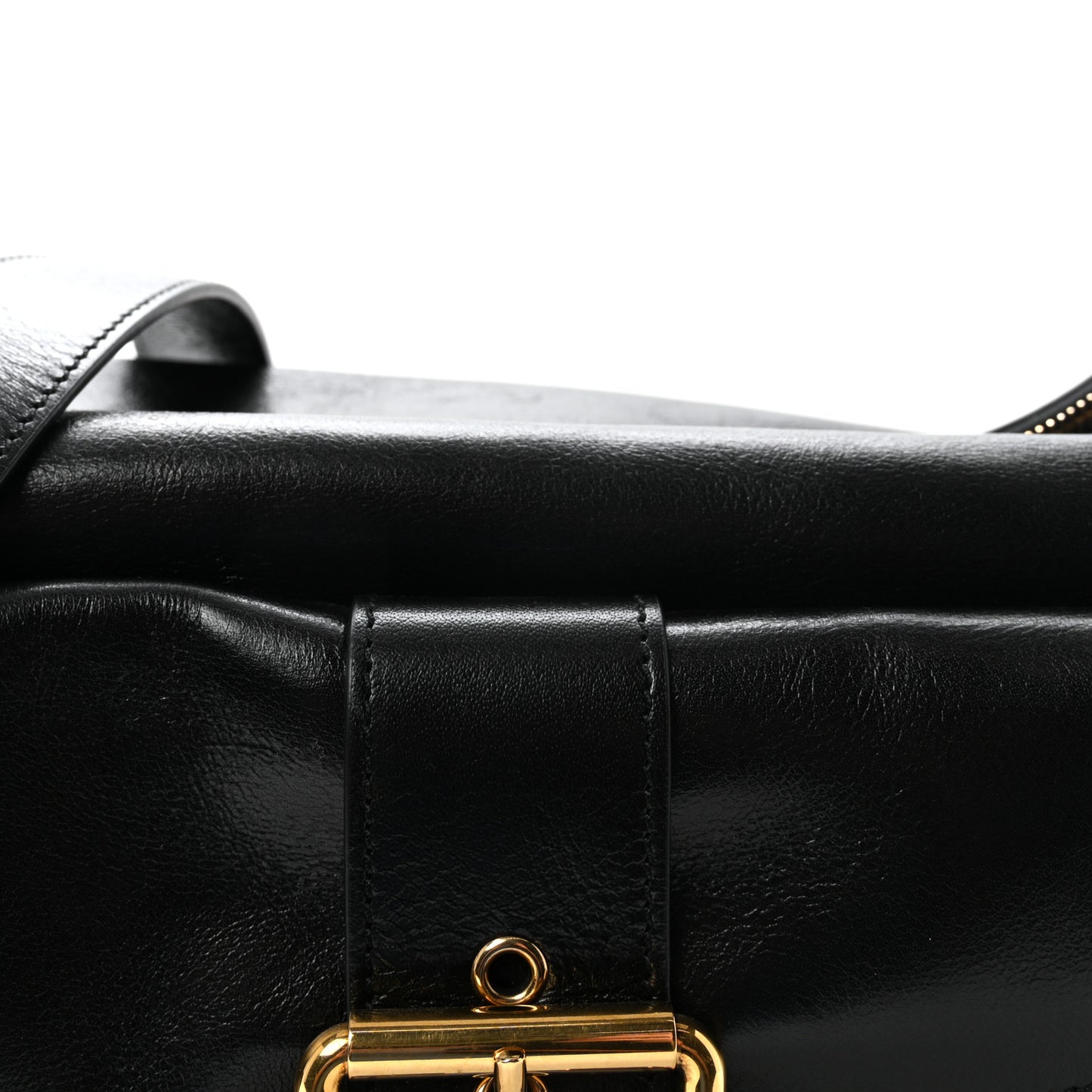 Shiny Calfskin Medium Double Carry Camera Bag Black