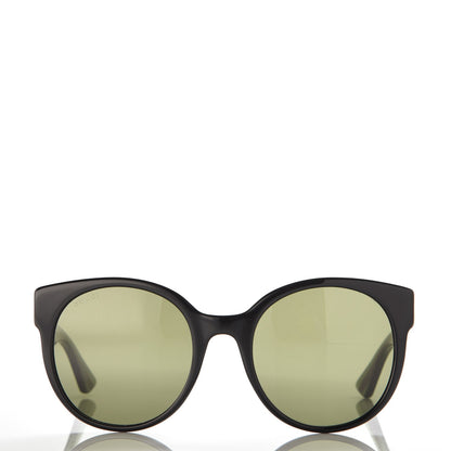 Gucci Acetate Round Web Sunglasses GG 0035S Black 2 of 8