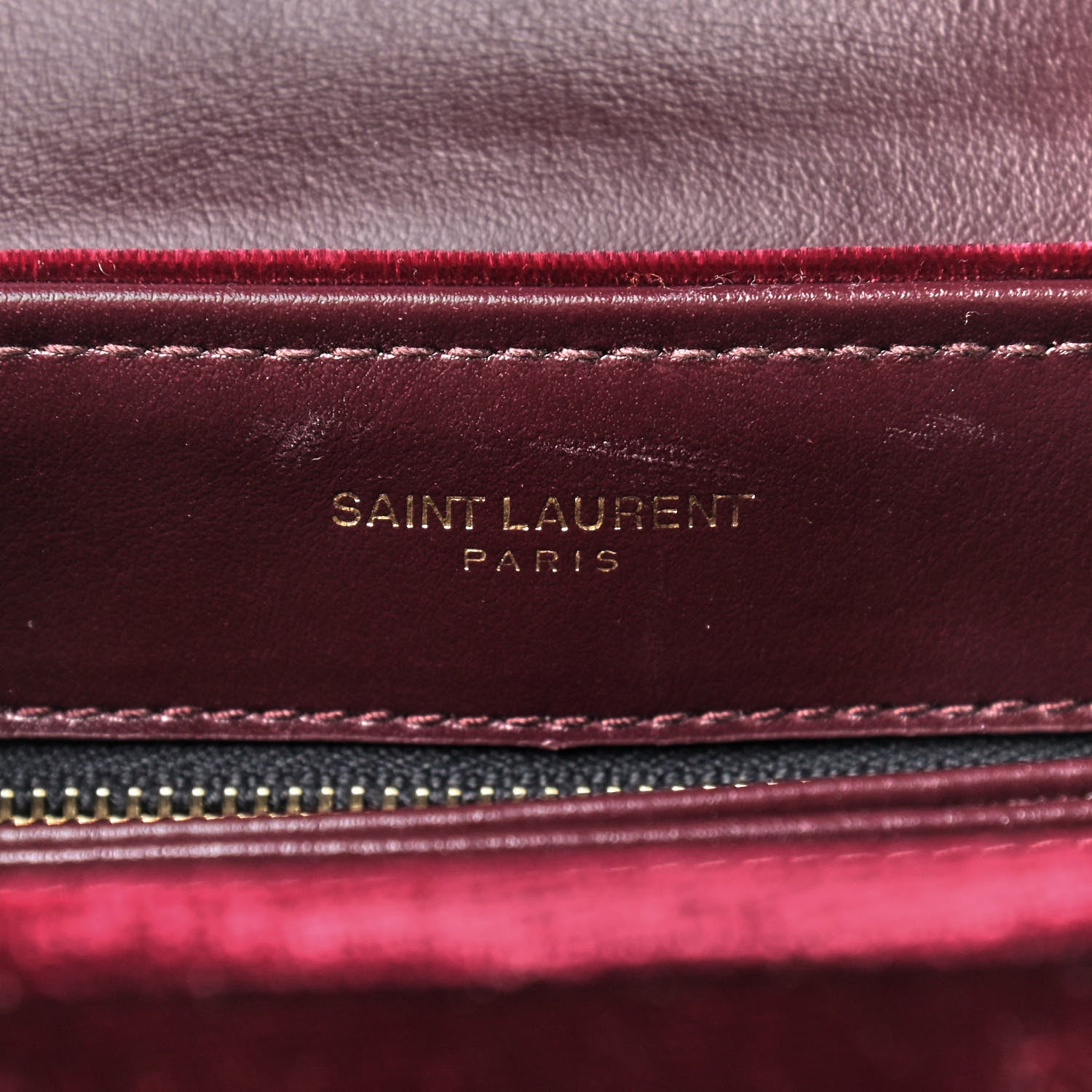 Saint Laurent Velvet Y Quilted Monogram Toy Loulou Crossbody Bag French Burgundy 8 of 9