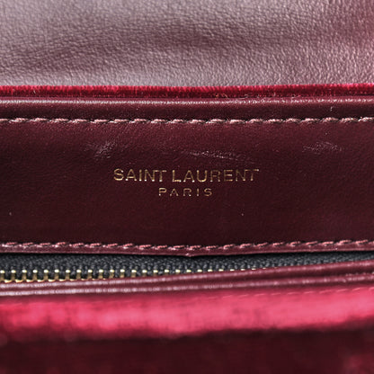 Saint Laurent Velvet Y Quilted Monogram Toy Loulou Crossbody Bag French Burgundy 8 of 9
