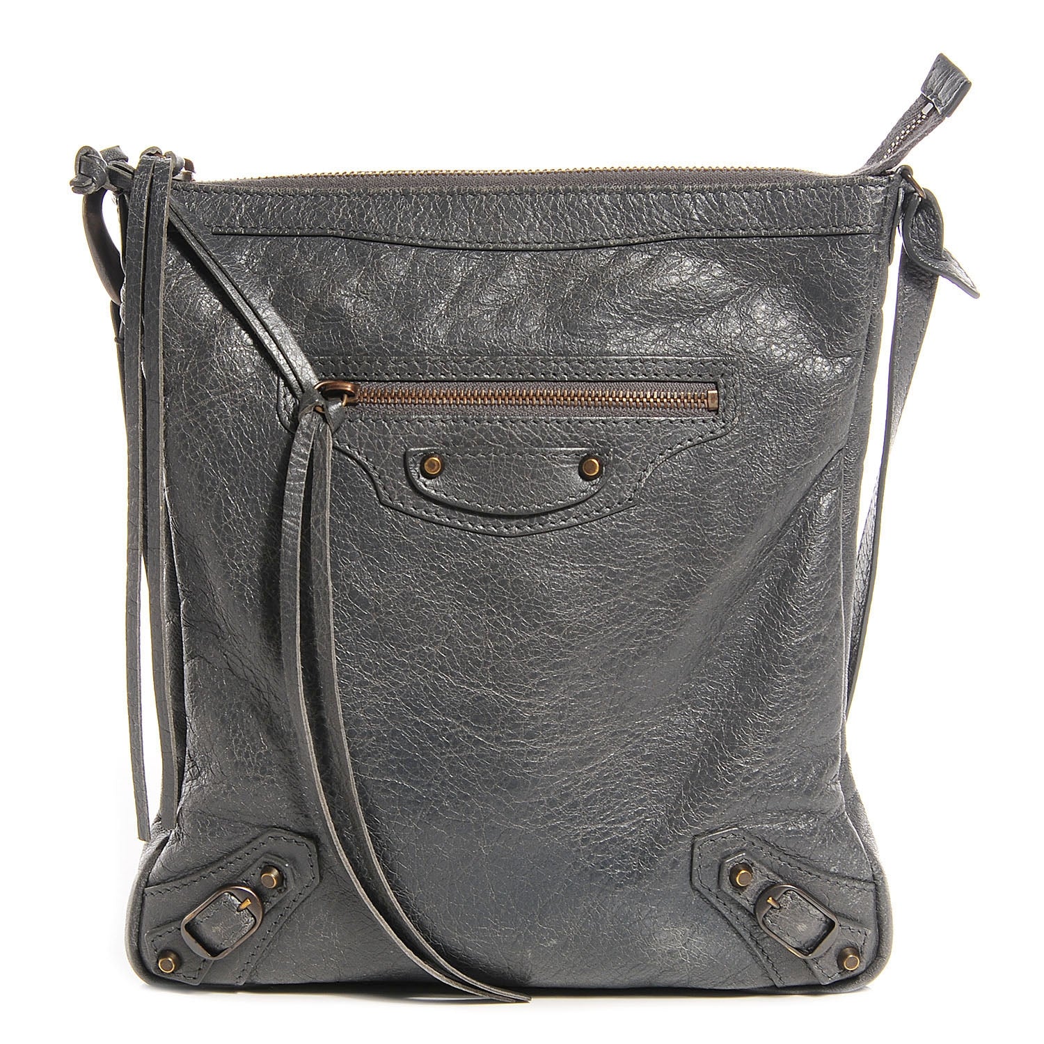 Balenciaga Agneau Classic Hardware Flat Crossbody Gris Tarmac 1 of 13