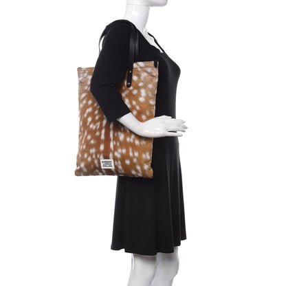 Burberry Nylon Deer Print Flat Tote Bag Black Brown 2 of 10