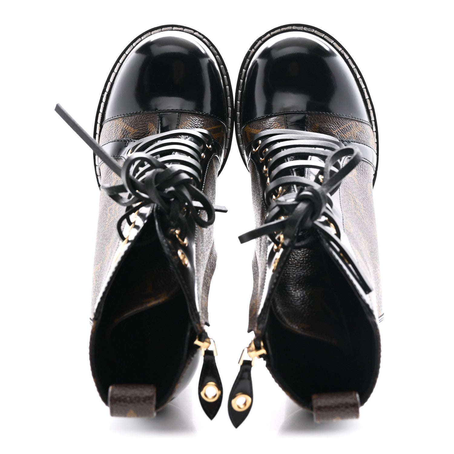 Louis Vuitton Patent Calfskin Monogram Star Trail Ankle Boots 40 Black 2 of 10