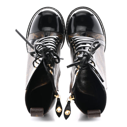 Louis Vuitton Patent Calfskin Monogram Star Trail Ankle Boots 40 Black 2 of 10