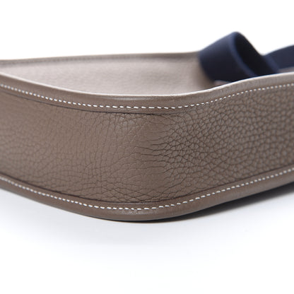Hermes Taurillon Clemence Amazone Evelyne TPM Etoupe Bleu Indigo 9 of 10