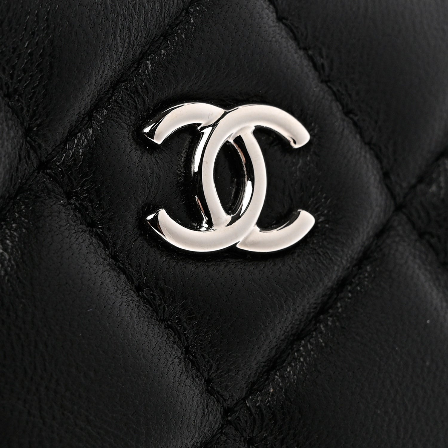Chanel Lambskin Quilted Small Cosmetic Case Black 10 of 11
