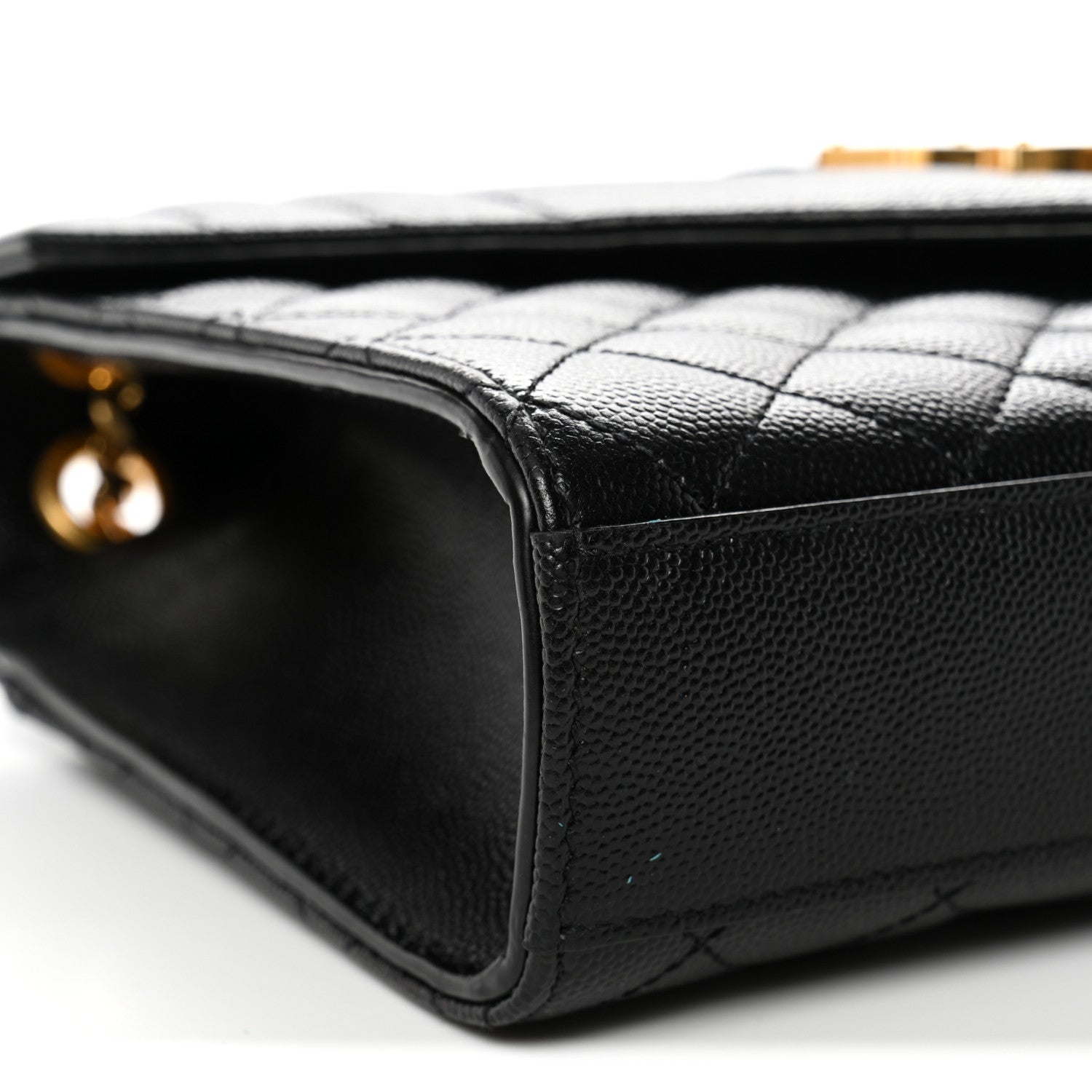 Saint Laurent Grain De Poudre Textured Mixed Matelasse Triquilt Medium Monogram Satchel Black 8 of 12