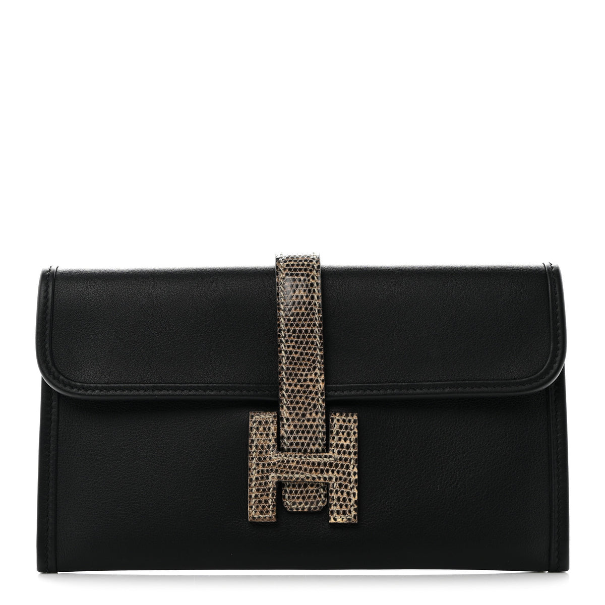 Hermes Swift Lizard Jige Touch Duo Clutch Black Ombre 1 of 7