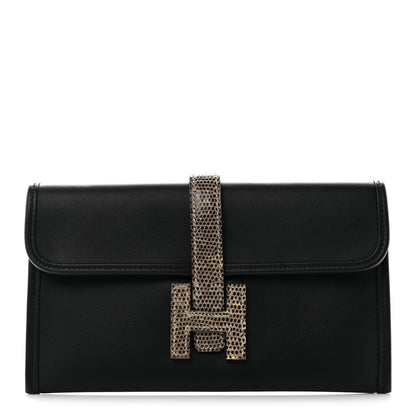 Hermes Swift Lizard Jige Touch Duo Clutch Black Ombre 1 of 7