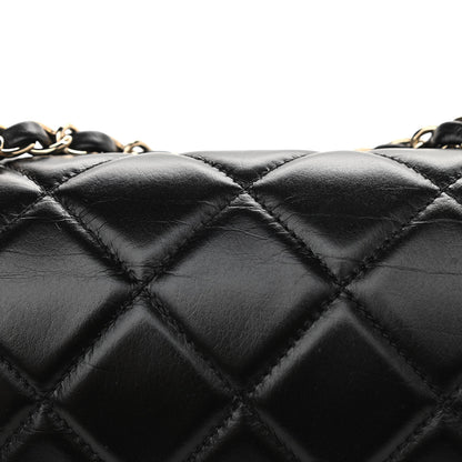 Chanel Crumpled Calfskin Medium Chain All Over Flap Black 12 of 14